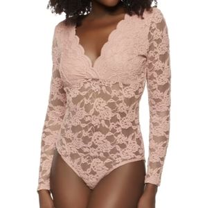 Floral Lace Long Sleeve Bodysuit